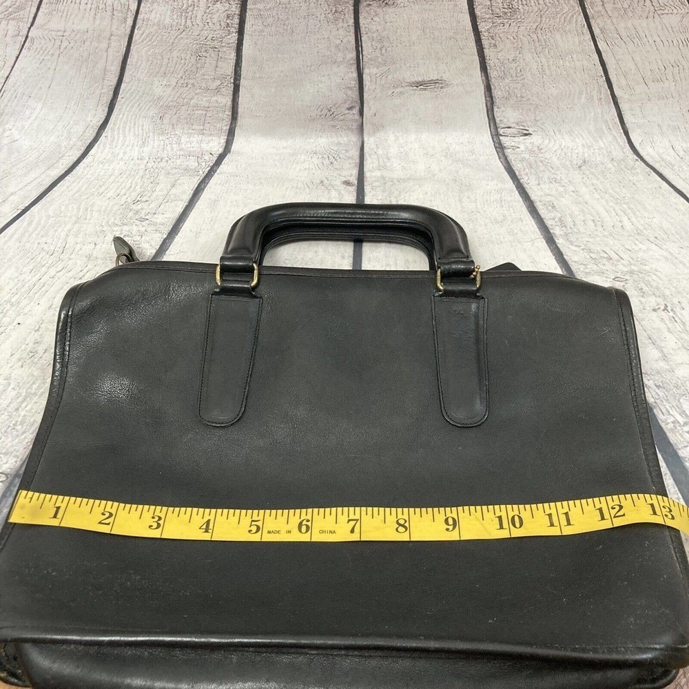 Coach Vintage NYC Black Slim Leather Satchel #9943 Unisex Bag Conditioned‎ - Picture 10 of 12